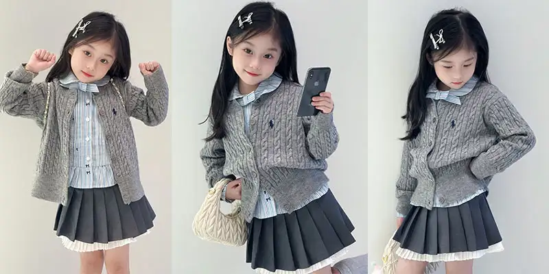 灰色麻花编织针织开衫