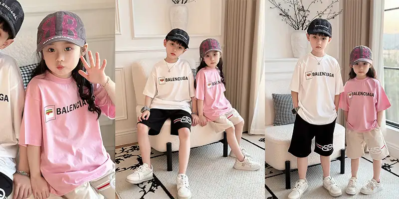 巴黎世家夏季男女童同款套装