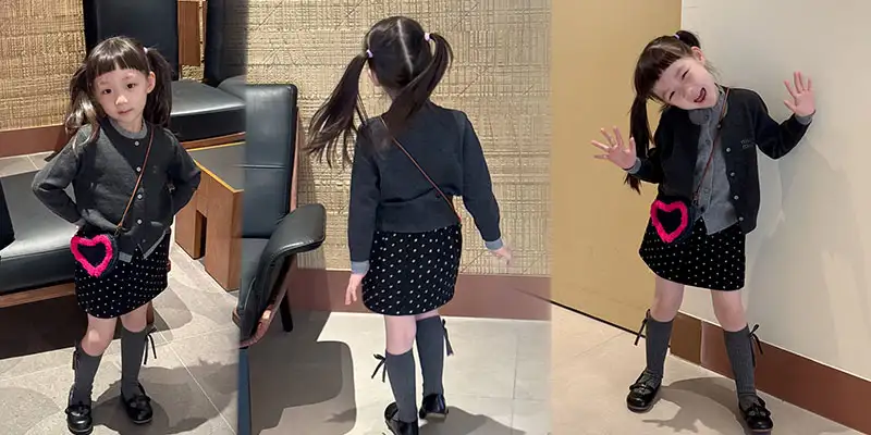 缪缪女童千金风套装