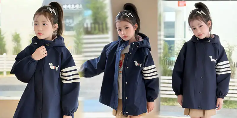 THOM BROWNE儿童小狗刺绣风衣外套