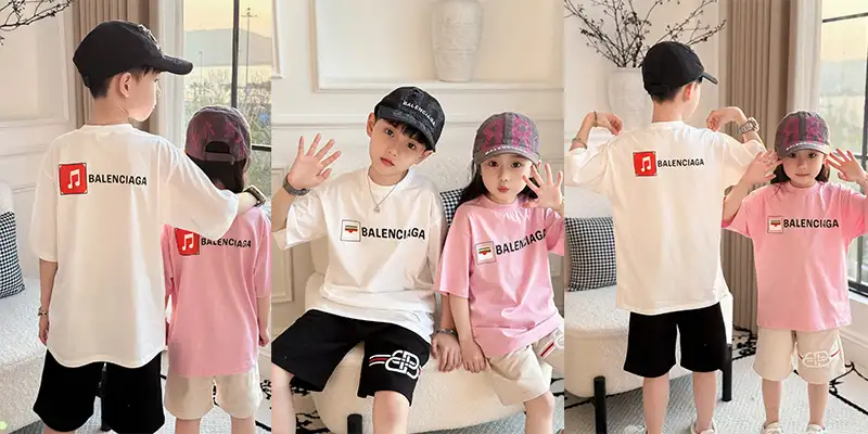 BALENCIAGA儿童联名款短袖T恤+休闲短裤