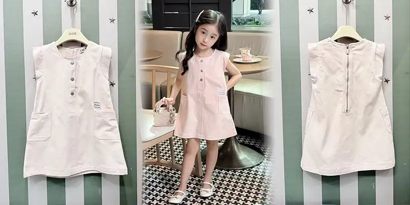 CHRISTIAN女童无袖牛仔背心裙