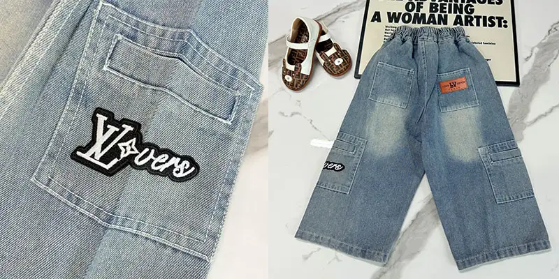 路易威登女童阔腿牛仔裤