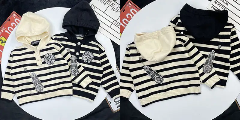 CHROME HEARTS克罗心儿童套头连帽毛衣｜90-150码奢侈品童装 男女童春秋针织衫