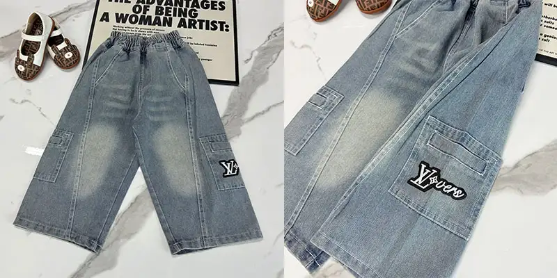 LOUIS VUITTON路易威登女童阔腿牛仔裤｜春秋奢侈品童装 韩版宽松百搭休闲裤
