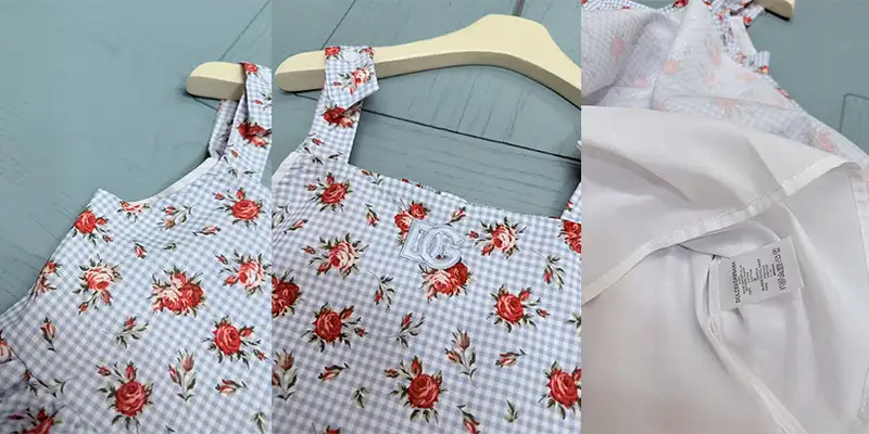 杜嘉班纳DG女童碎花格纹吊带连衣裙