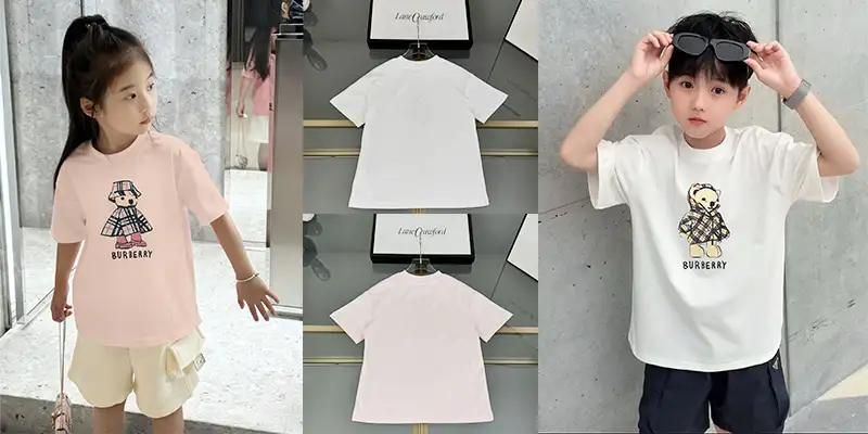 博柏利儿童经典小熊印花T恤