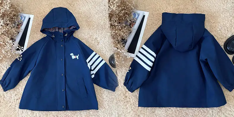 汤姆布朗儿童小狗刺绣风衣外套